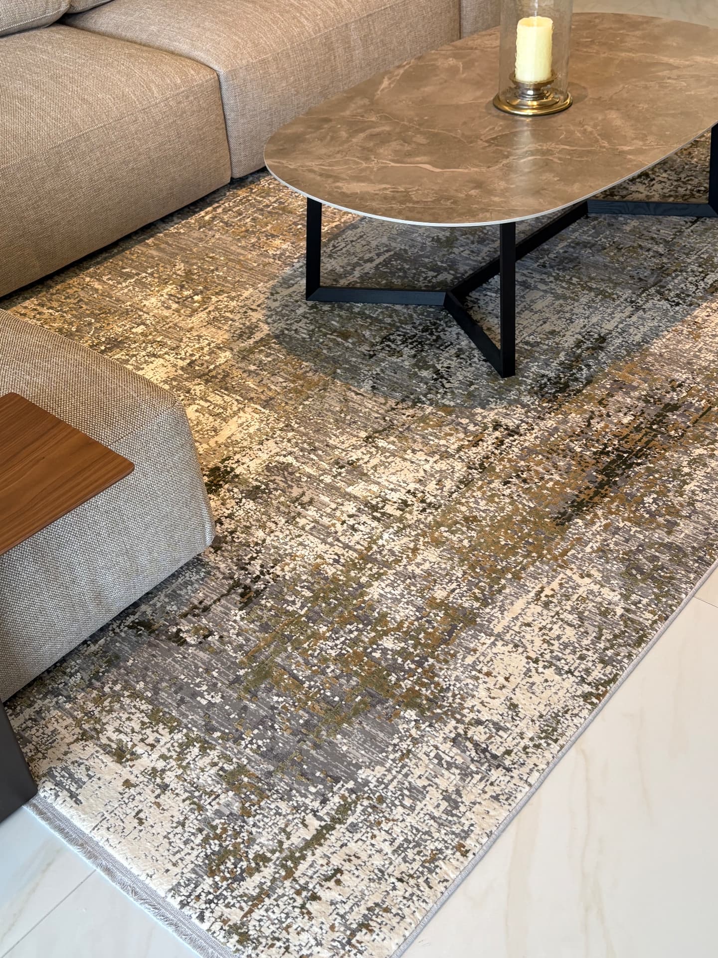 Aria Reserve living room custom textured area rug